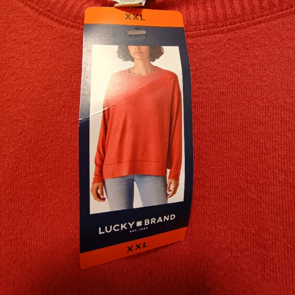 Lucky Brand Women's Vibrant Red Pullover - Picture 2 of 3